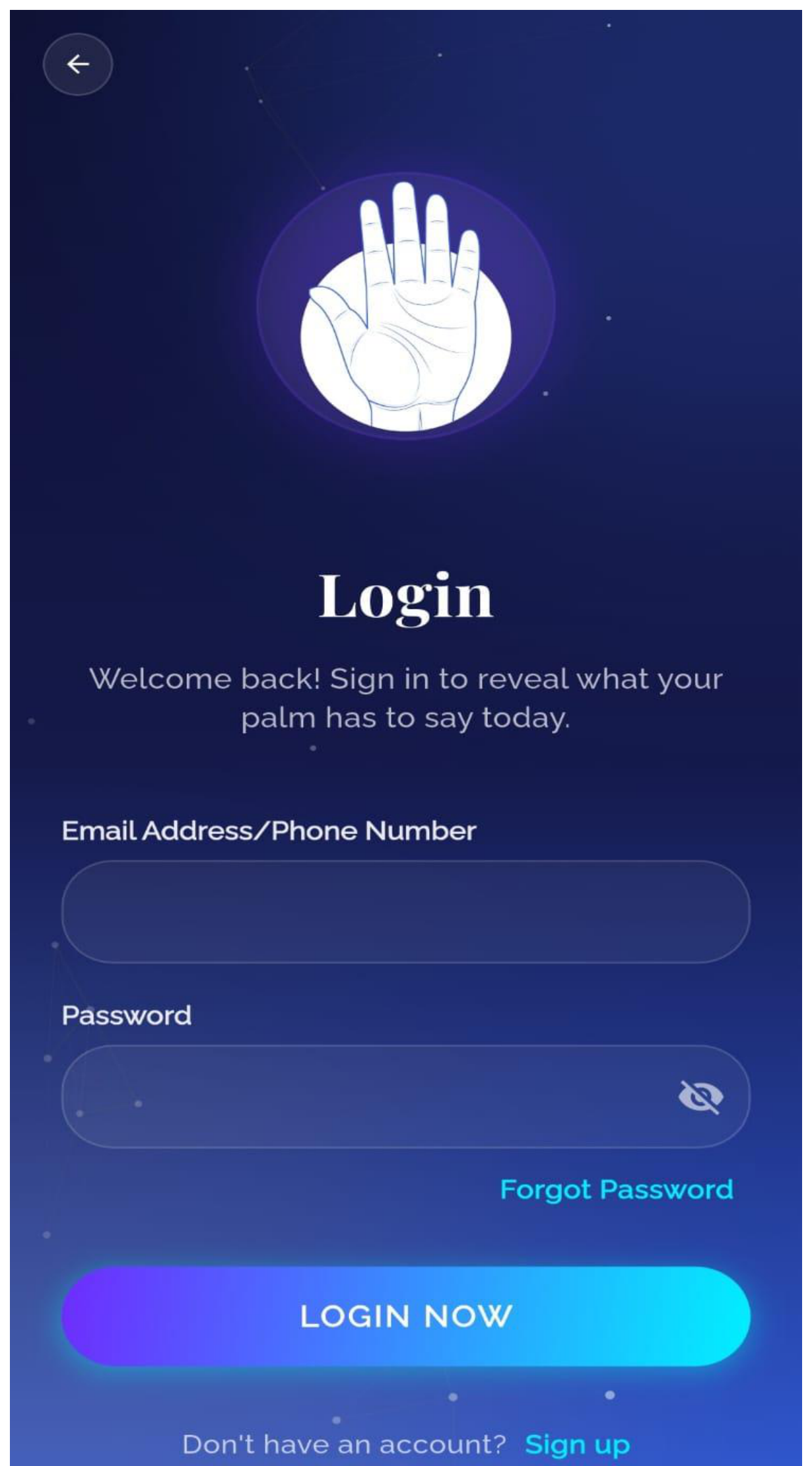 LifeMap AI login screen
